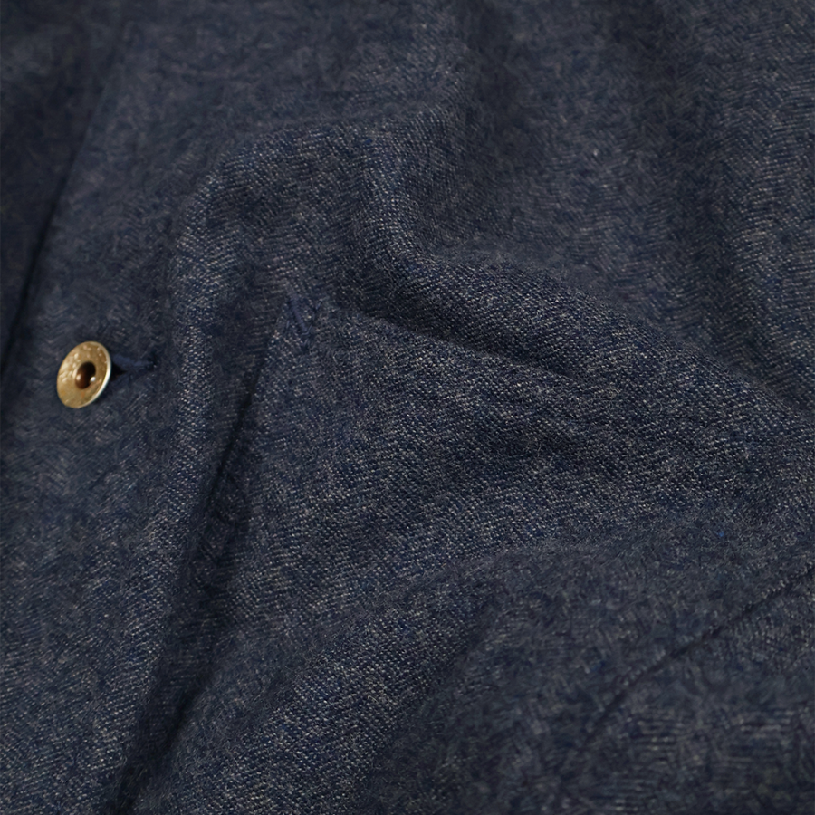 Fullcount 2015-10 Wool Cashmere Herringbone Chore Jacket - Navy