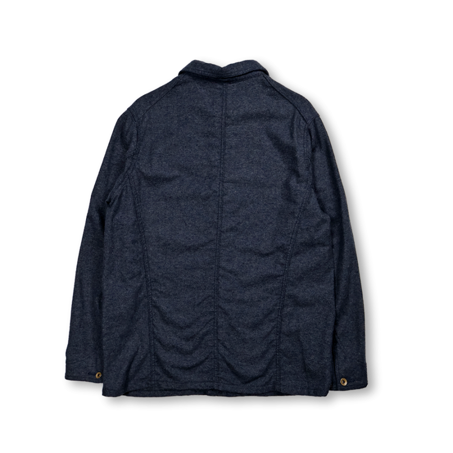 Fullcount 2015-10 Wool Cashmere Herringbone Chore Jacket - Navy